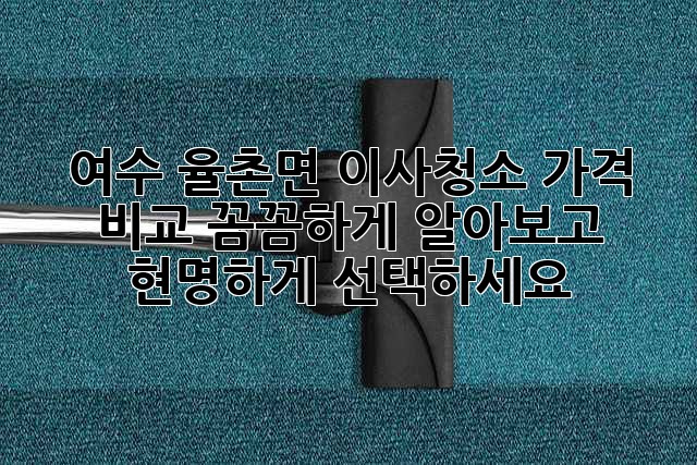 여수 율촌면 이사청소 가격 비교: 꼼꼼하게 알아보고 현명하게 선택하세요!