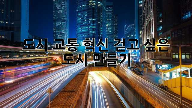 도시 교통 혁신: 걷고 싶은 도시 만들기