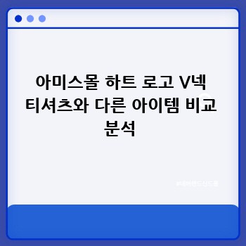 아미스몰 하트 로고 V넥 티셔츠와 다른 아이템 비교 분석