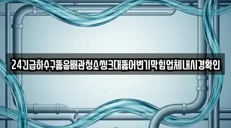24긴급하수구뚫음배관청소씽크대뚫어변기막힘업체내시경확인