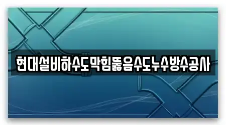 현대설비하수도막힘뚫음수도누수방수공사