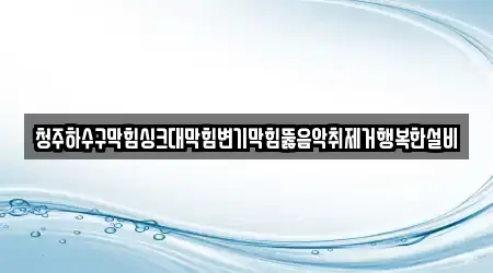 청주하수구막힘싱크대막힘변기막힘뚫음악취제거행복한설비
