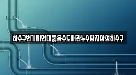 하수구변기세면대뚫음수도배관누수탐지삼성하수구