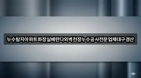 누수탐지아파트화장실베란다외벽천장누수공사전문업체대구경산