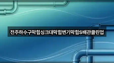 전주하수구막힘싱크대막힘변기막힘S배관클린업