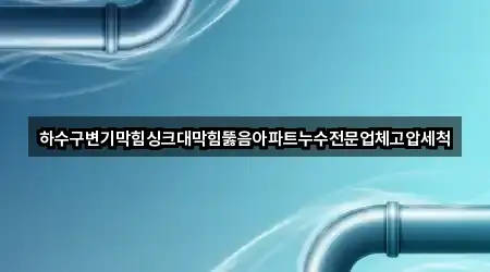 하수구변기막힘싱크대막힘뚫음아파트누수전문업체고압세척
