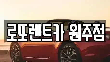 강원 원주시 무실동 렌트카 전문 로또렌트카 원주점