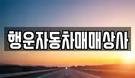 강원특별자치도 원주시 태장동 중고차 전문 행운자동차매매상사