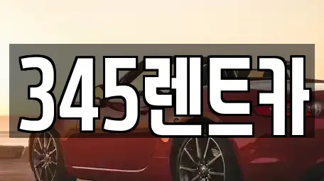 경기 성남시 수정구 신촌동 단기렌트카 전문 345렌트카