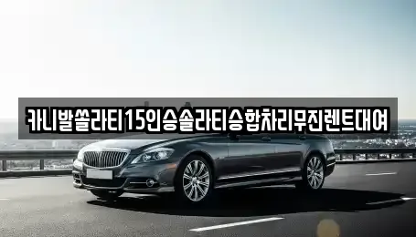 경기도 안성시 창전동 렌트카 전문 카니발쏠라티15인승솔라티승합차리무진렌트대여