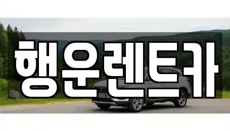 경남 창원시 의창구 명곡동 렌트카 전문 행운렌트카
