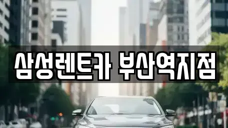 부산광역시 동구 렌트카 전문 삼성렌트카 부산역지점