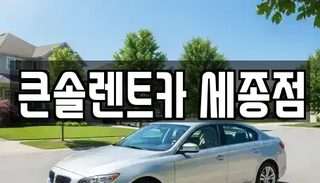 세종 연기면 렌트카 전문 큰솔렌트카 세종점