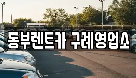 전라남도 구례군 문척면 렌트카 전문 동부렌트카 구례영업소